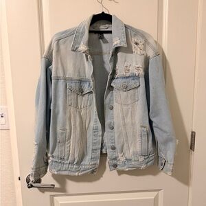 Light Blue Distressed Jean Jacket